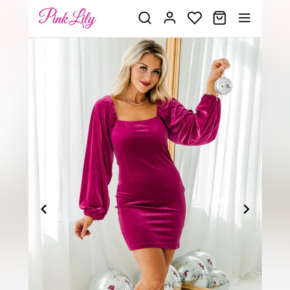 Pink Lily velvet mini dress